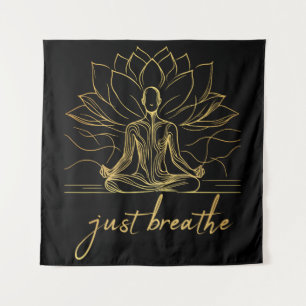 Tapiz Respirar solo - Golden Zen Meditation Art