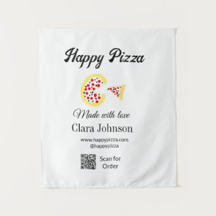 Tapiz restaurante de pizza cafetería pizzería escanear c
