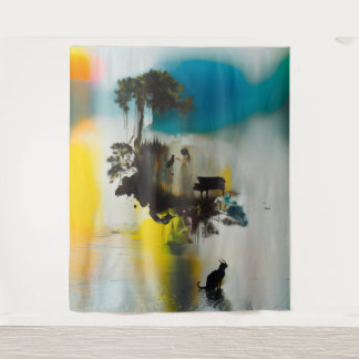 Tapiz Resumen árbol de gato de piano oculte brujería osc