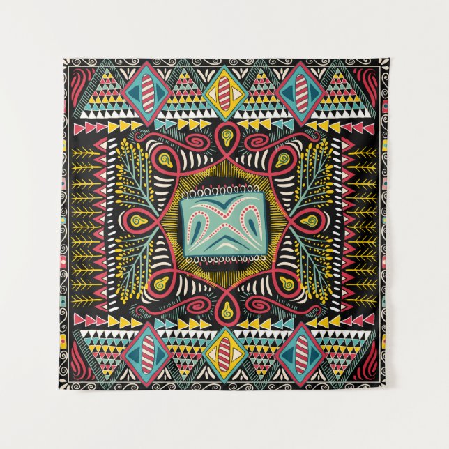 Tapiz Resumen colorido: diseño de bolsillo cuadrado. (Anverso)