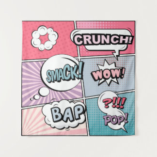 Tapiz Resumen concepto creativo comic pop art style blan