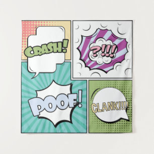 Tapiz Resumen concepto creativo comic pop art style blan