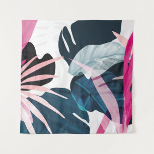 Tapiz Resumen de arte de fondo de hojas tropicales. Fond