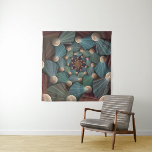 Tapiz Resumen de arte fractal con pizarra marrón profund