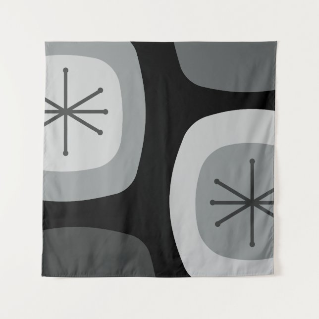 Tapiz Resumen de arte gris oscuro de los años 50 (Anverso)