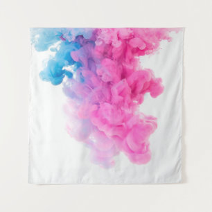 Tapiz Resumen de fondo de arte azul rosa