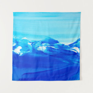 Tapiz Resumen de fondo de pintura azul. Arte moderno.