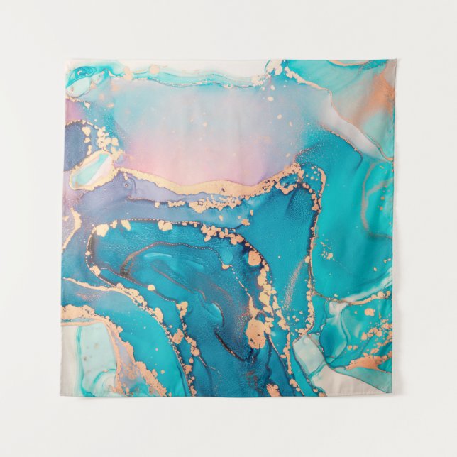 Tapiz Resumen de fondo de pintura de fluidos en alcohol  (Anverso)