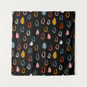 Tapiz Resumen de gotas de lluvia boho, garabatos tribale