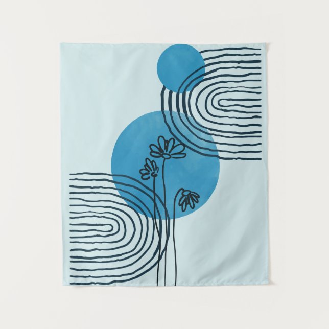 Tapiz Resumen de hoja tropical contemporánea de medio si (Anverso)