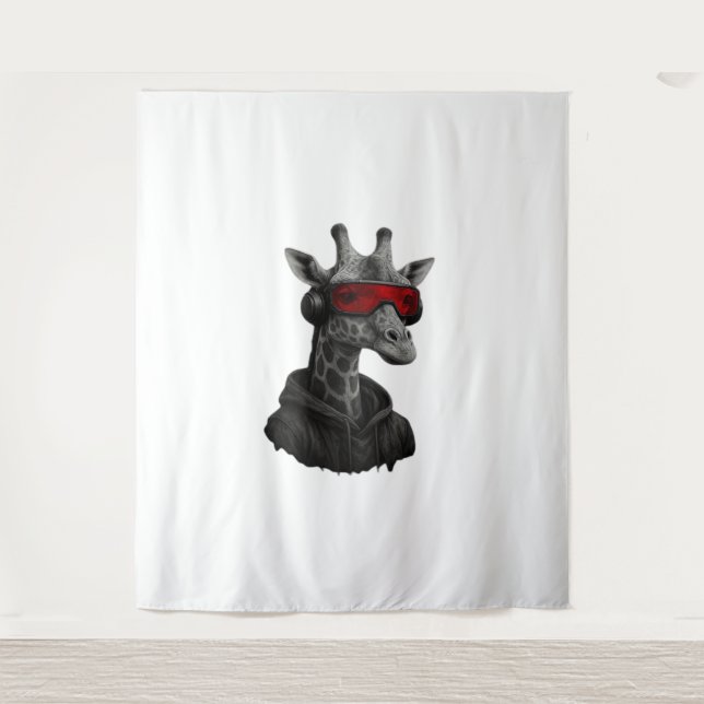 Tapiz Resumen de jirafa roja y negra Clásica camiseta (Anverso)