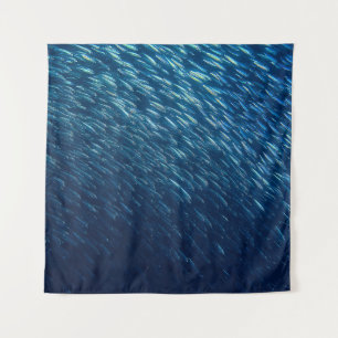 Tapiz Resumen de la escuela de peces subacuáticos