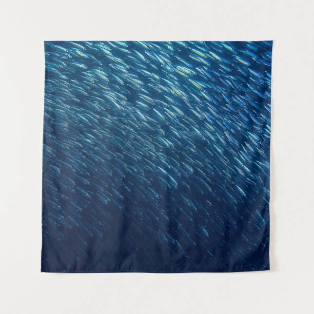 Tapiz Resumen de la escuela de peces subacuáticos (Anverso)