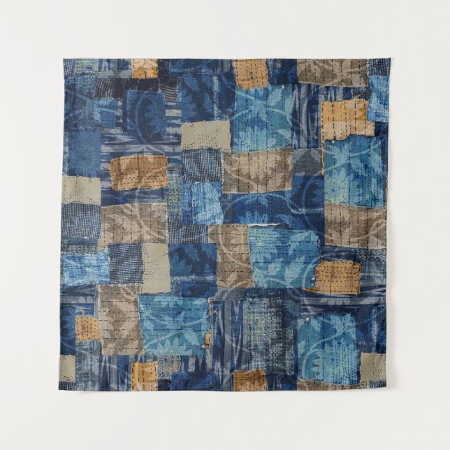 Tapiz Resumen de la Marina Digital: Patrón de acuarela s (Anverso)