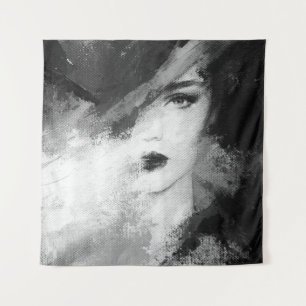 Tapiz Resumen De La Moda Mujer Pintura Acrílica