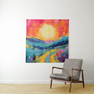 Tapiz Resumen de la puesta de sol en el campo