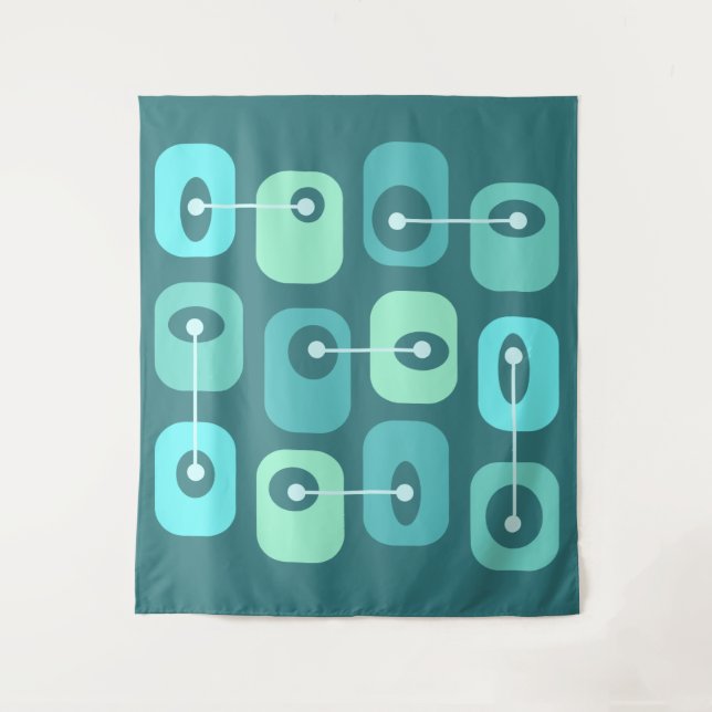 Tapiz Resumen de los cubos squishy turquesa (Anverso)