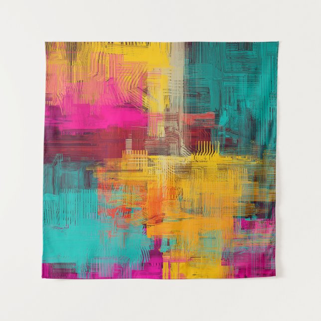 Tapiz Resumen de pintura al óleo, fondo expresivo. (Anverso)