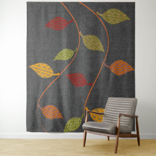 Tapiz Resumen de ramas de hojas con motivos brillantes