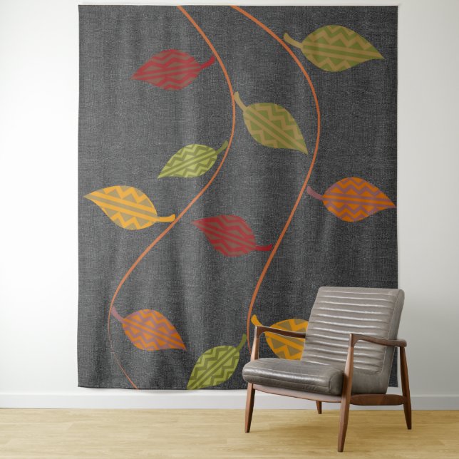 Tapiz Resumen de ramas de hojas con motivos brillantes (In situ)