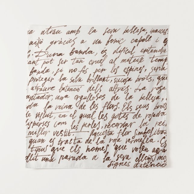 Tapiz Resumen de texto escrito con tinta marrón irlegibl (Anverso)