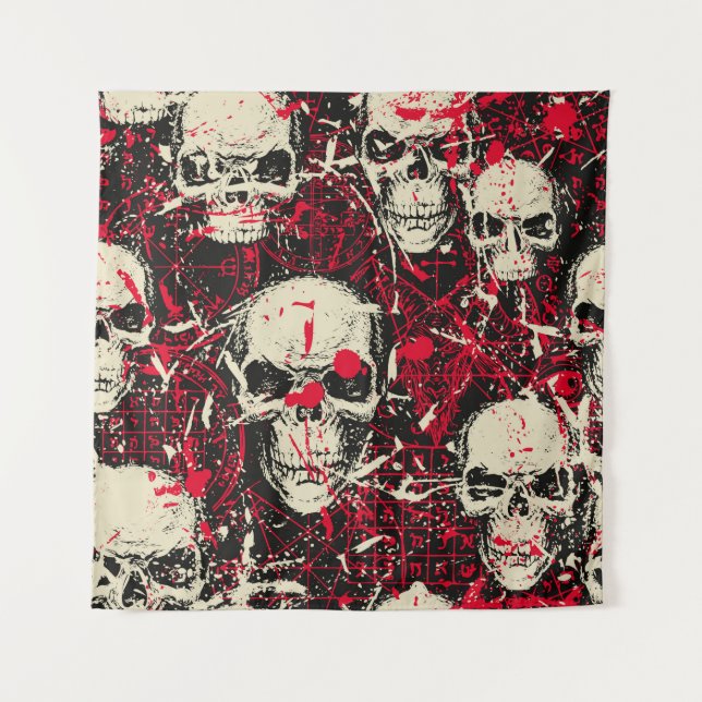 Tapiz Resumen de un patrón sin fisuras con un esqueleto  (Anverso)