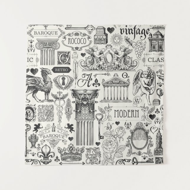 Tapiz Resumen de un patrón sin fisuras sobre el tema de  (Anverso)