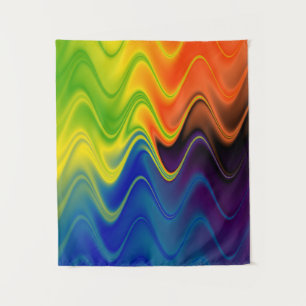 Tapiz Resumen de Wavy Multicolor