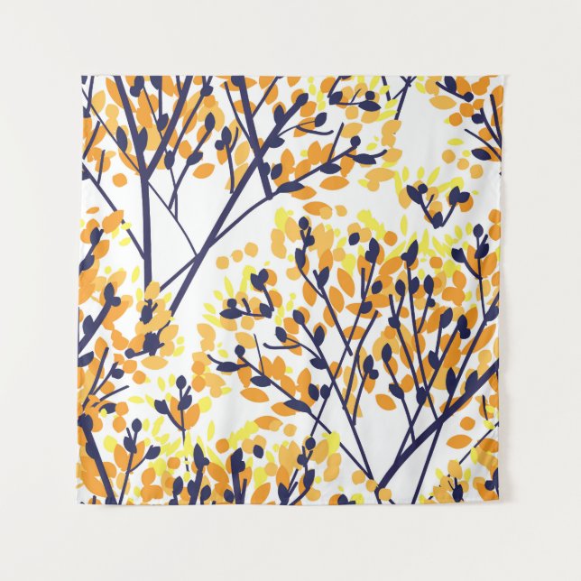 Tapiz Resumen del patrón moderno del árbol de otoño (Anverso)