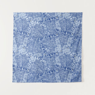 Tapiz Resumen Denim Pockets Parchwork Seamless Pattern 