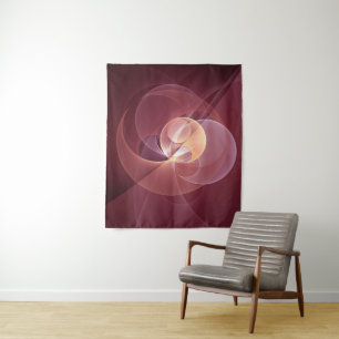 Tapiz Resumen Elegante Vino Moderno Arte Fractal Rojo