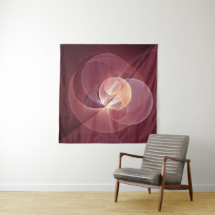 Tapiz Resumen Elegante Vino Moderno Arte Fractal Rojo