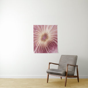 Tapiz Resumen Flor Arte Fractal y tonos de Borgoña