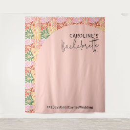 Tapiz Resumen floral de peach Pink Groovy