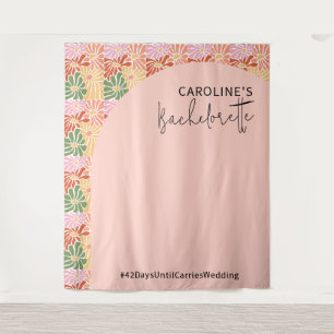 Tapiz Resumen floral de peach Pink Groovy