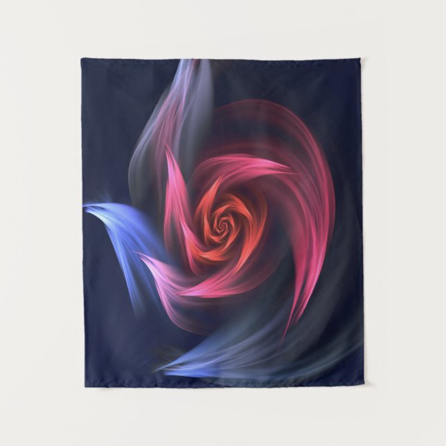 Tapiz Resumen Forma De Vortex Rojo Y Azul (Anverso)