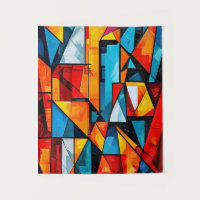 Resumen geométrico intenso - Arte mural cubista di