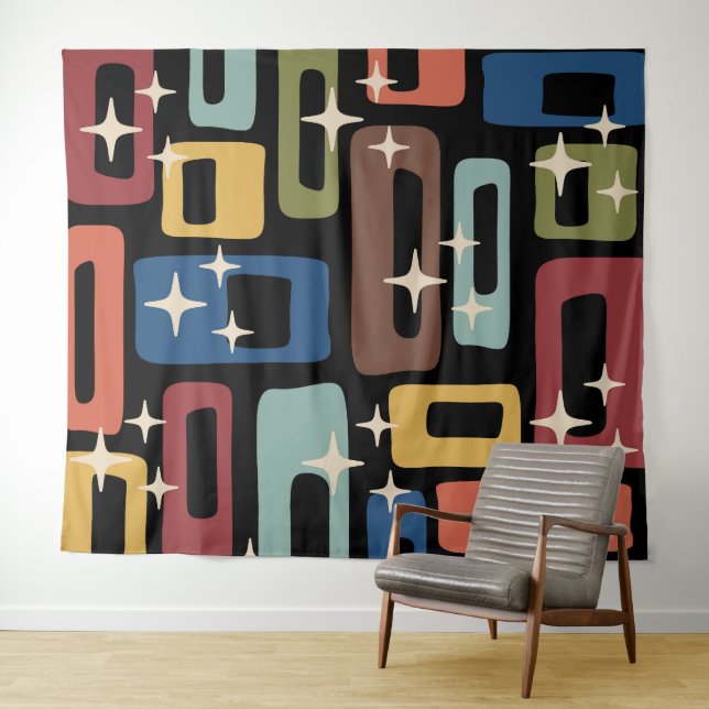 Tapiz Resumen moderno Retro Mid Century (In situ (horizontal))