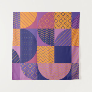 Tapiz Resumen Patrón de cosecha geométrica multicolor