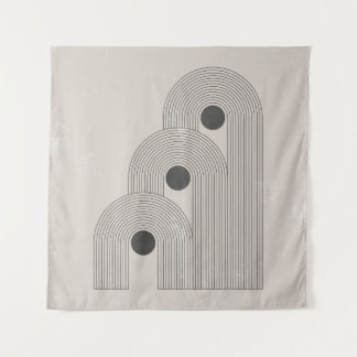 Tapiz Resumen poster contemporáneo de mediados de siglo 