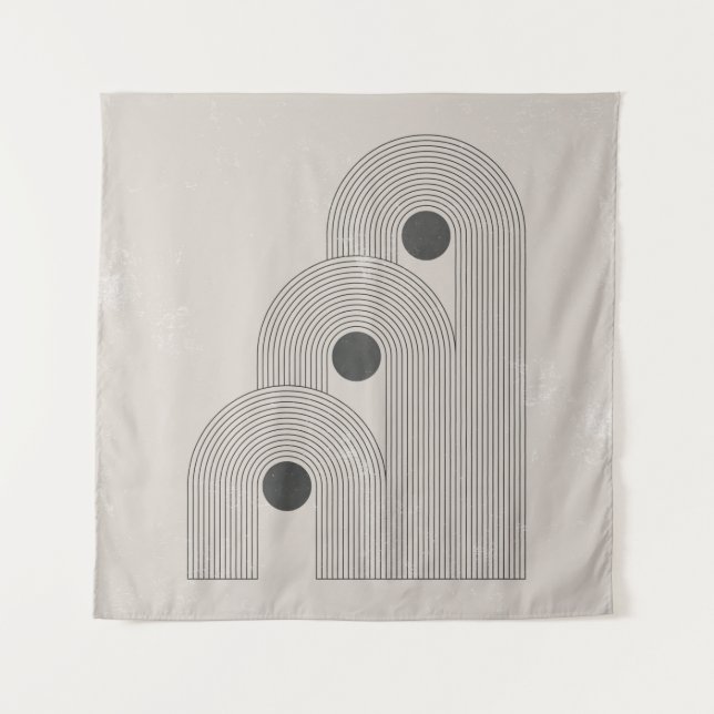 Tapiz Resumen poster contemporáneo de mediados de siglo  (Anverso)