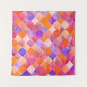 Tapiz Resumen purpurina patrón de acuarela geométrico