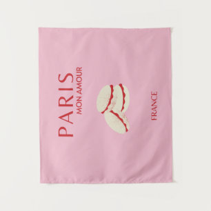 Tapiz Resumen Retro Pastel Paris Pink ans Pastel Travel
