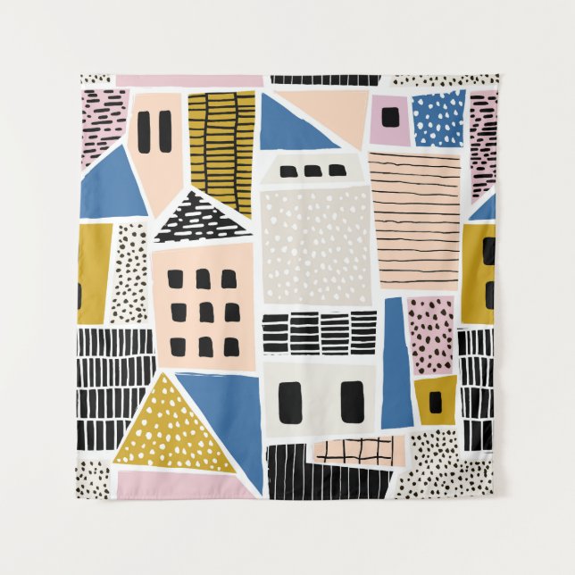 Tapiz Resumen sin costura de las casas (Anverso)