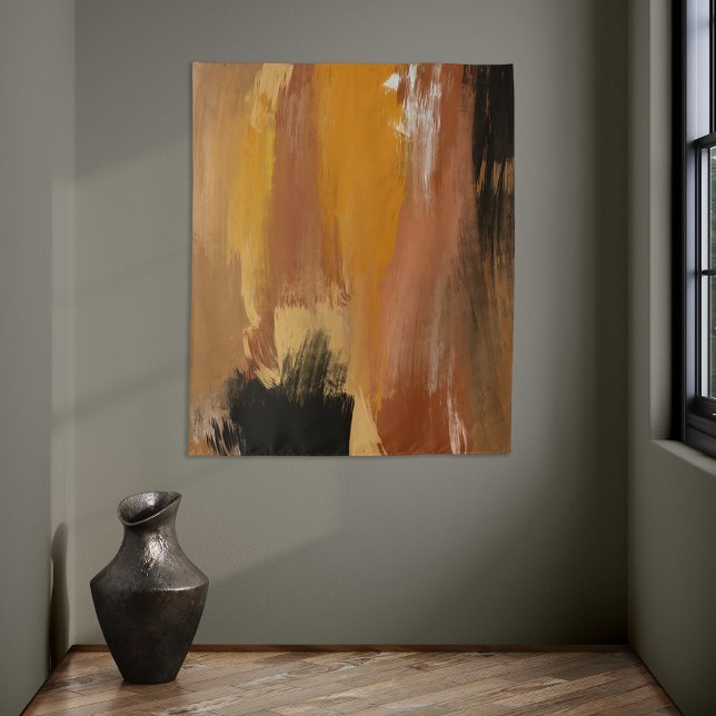 Tapiz Resumen Tierra Basada (Abstract Grounded Earth tapestry displayed)
