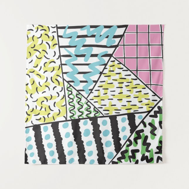 Tapiz Resumen Tres: Arte De Fondo Dibujado A Mano (Anverso)