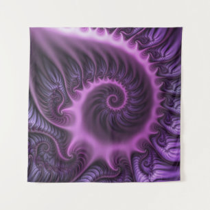Tapiz Resumen Vivid Guay Pink Purple Fractal Art Spiral