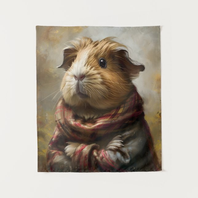 Tapiz Retrato Clásico De Un Cerdo De Guinea (Anverso)