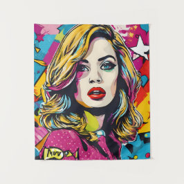 Tapiz Retrato de arte pop retro audaz
