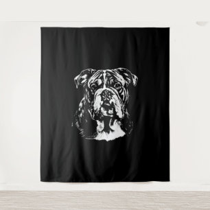 Tapiz Retrato de Bulldog Inglés Ropa Minimalista